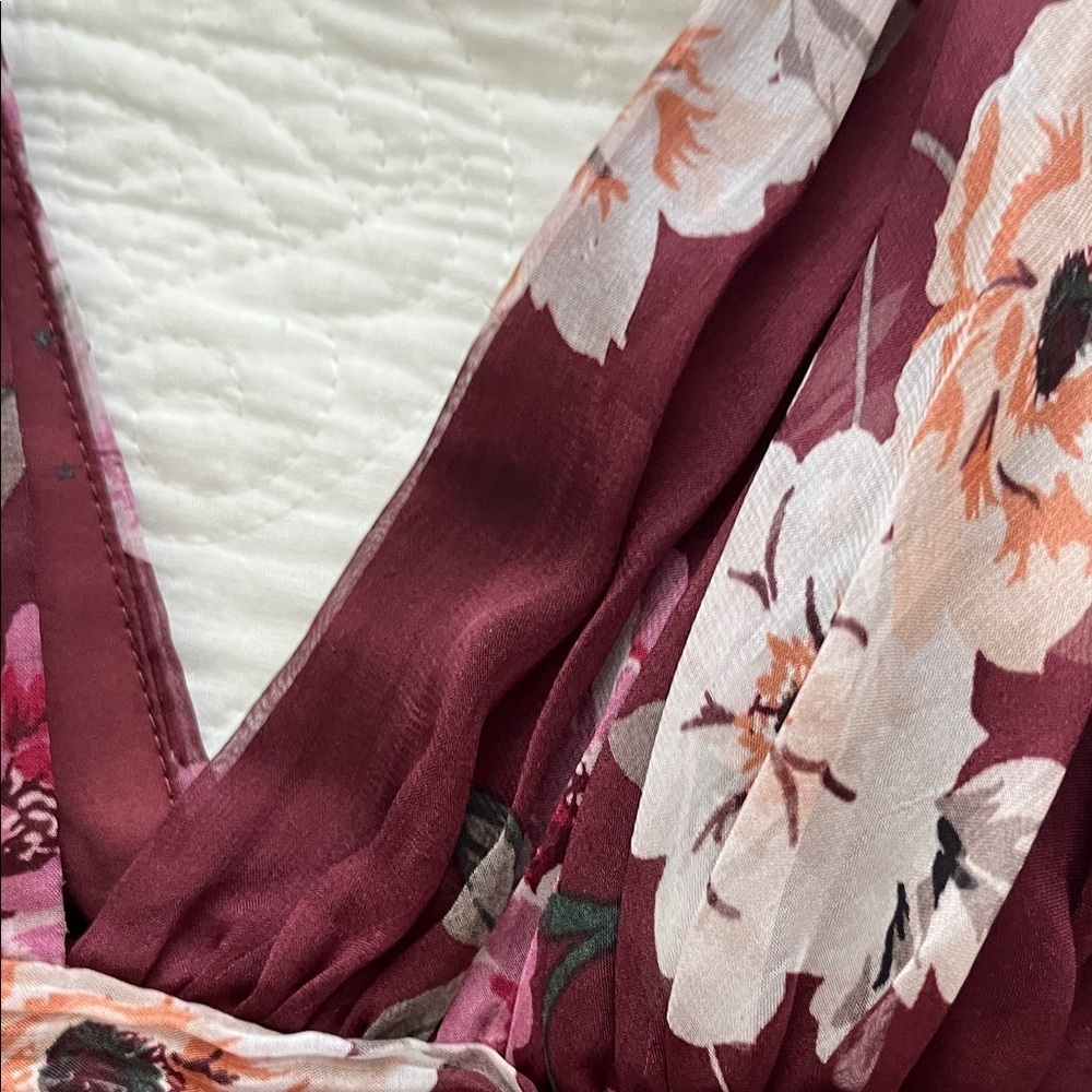 Jill Jill Stuart Zola Print Dress - Burgundy Floral Maxi Dress - Picture 9 of 9